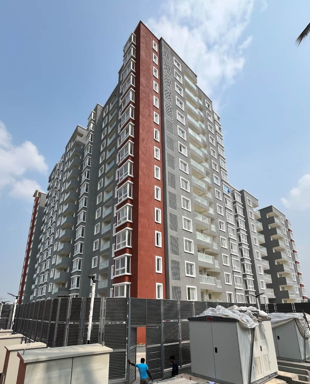 Tower D – External 2nd coat painting work in progress.