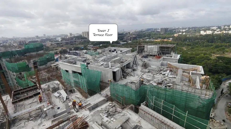 TOWER – J: Terrace floor slab completed.