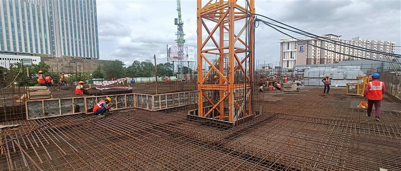 GF Pour-1 Slab casted. Pour-2 Slab shuttering & Reinforcement completed