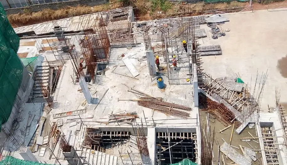 Club House - 3rd floor | shear walls | Formwork & Reinforcement in progress