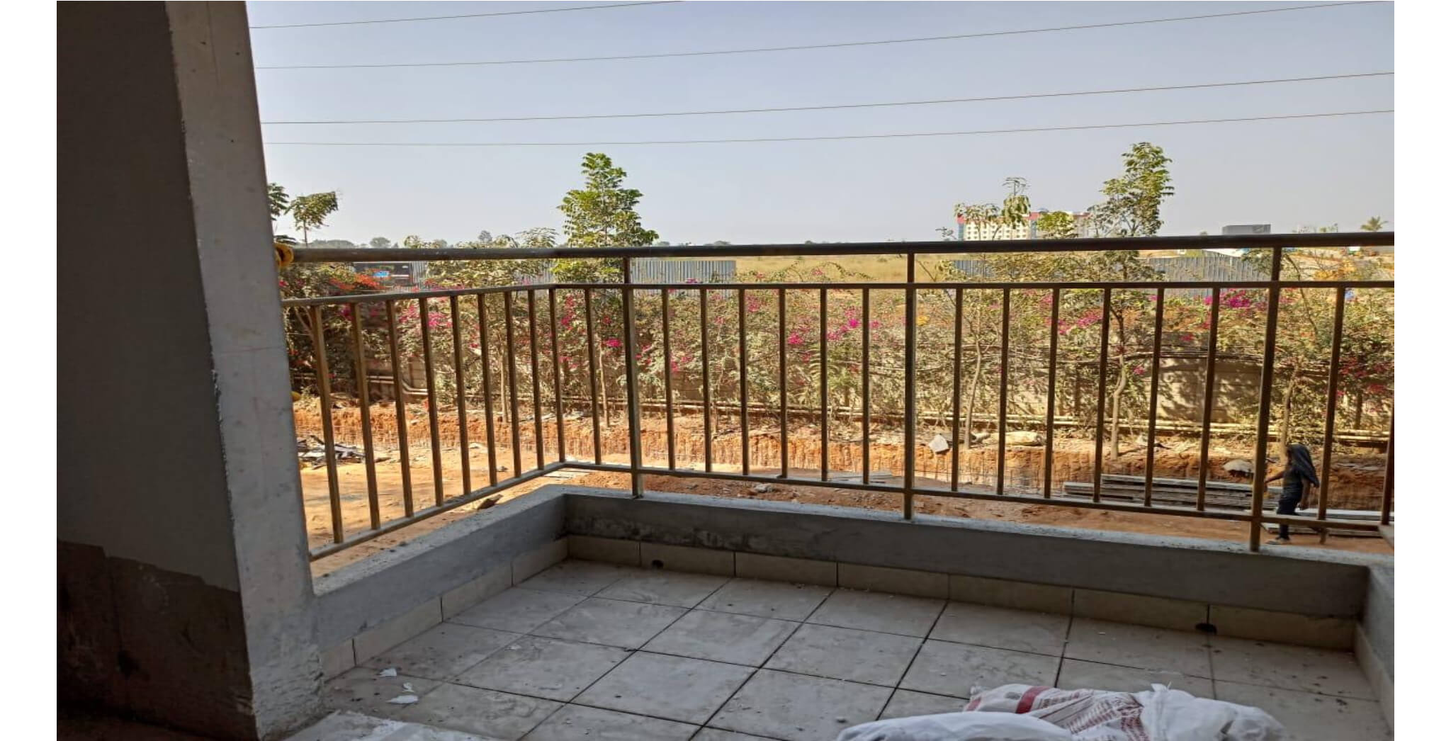 Balcony flooring and railing work in progress