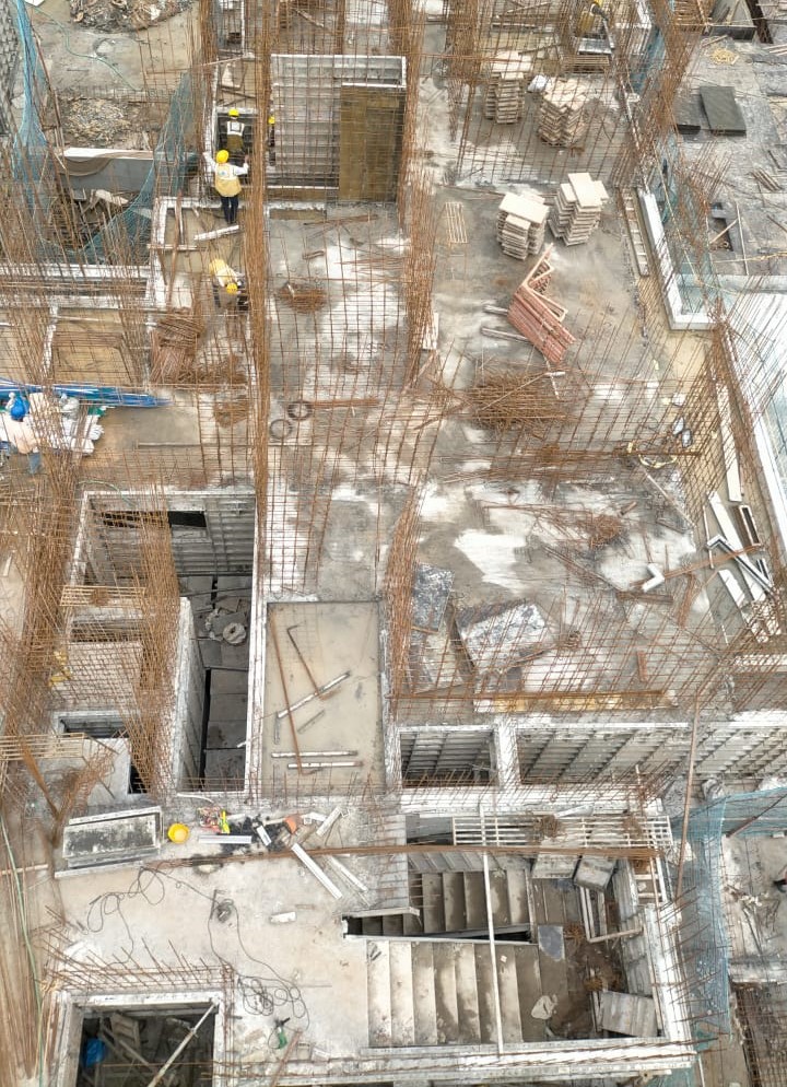 Tower A 2nd floor slab concreting is in progress