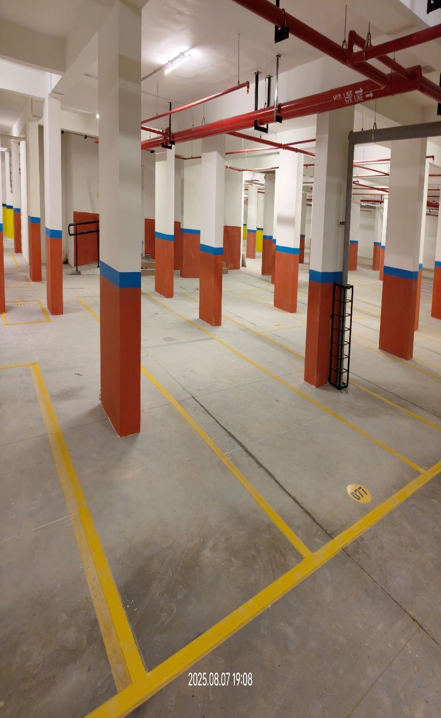 Basement Car parking marking & painting completed