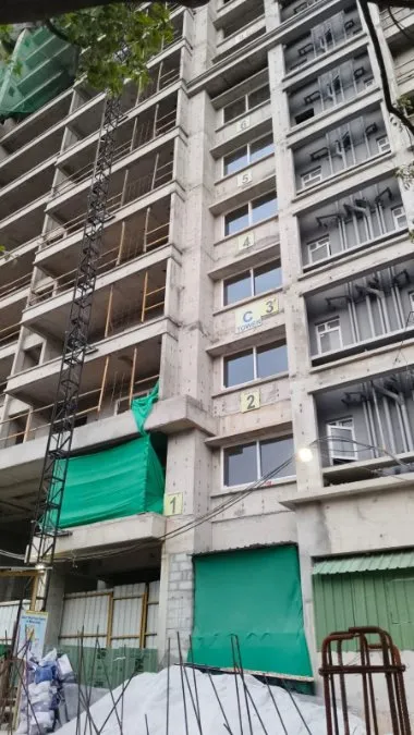 Tower C - "Milestone Release" -"On Commencement of Window Fixing - GF-5F" - Status as on 15th