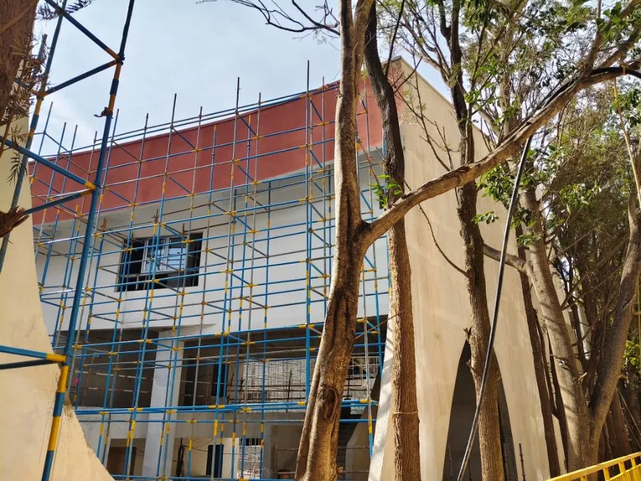 Club House external and internal finishing works in  progress