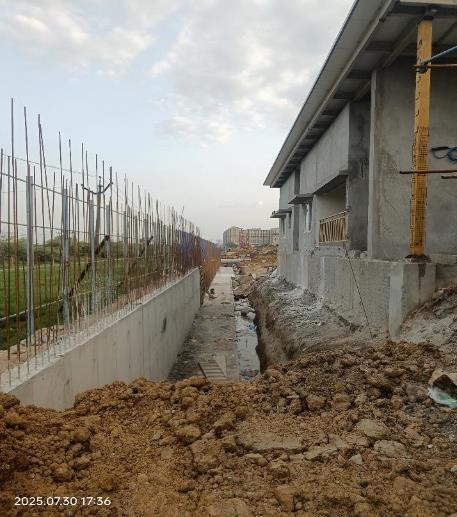 Compound wall work in progress