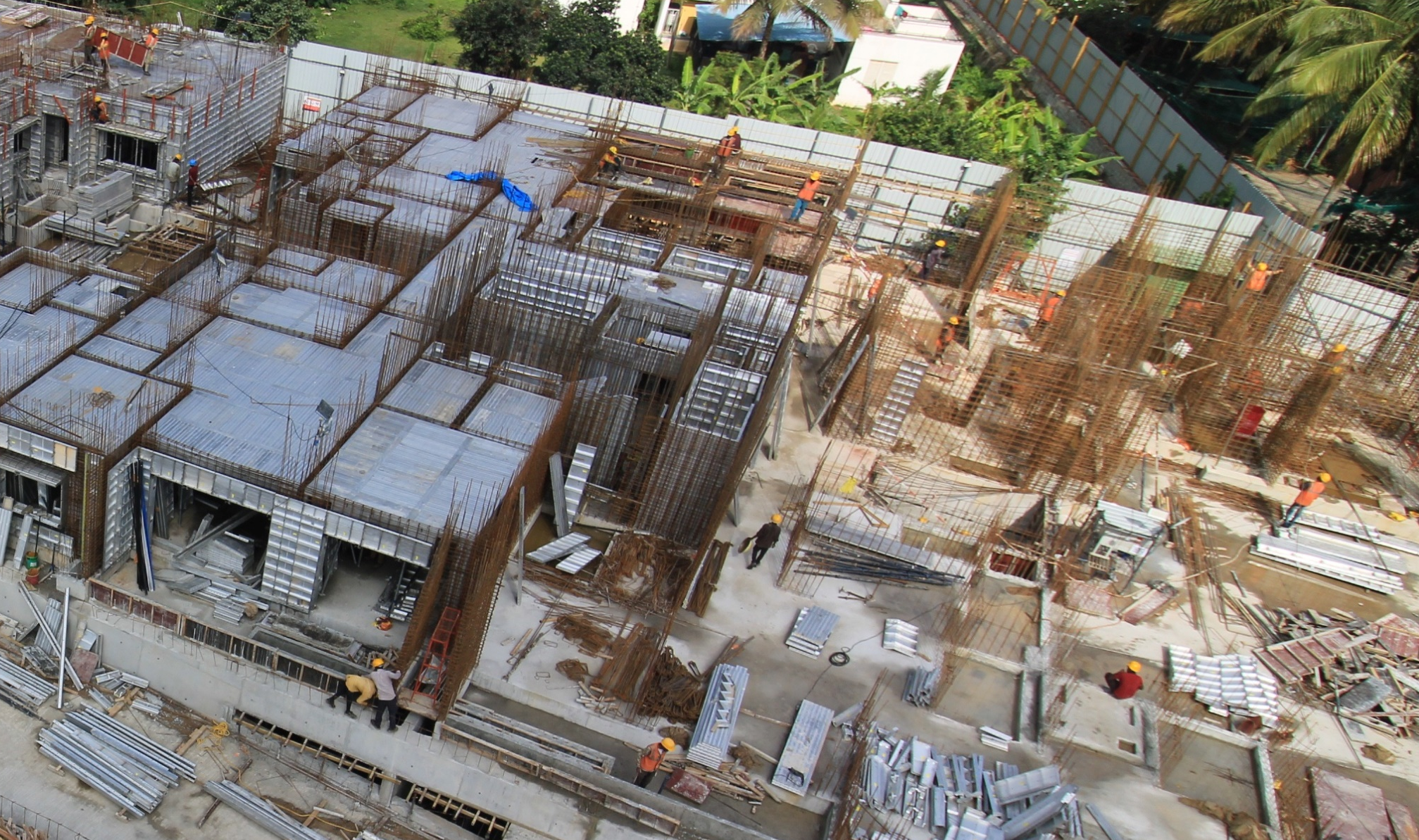 Tower-A : 1st Floor Completed; 2nd Floor Wall/Slab in Progress