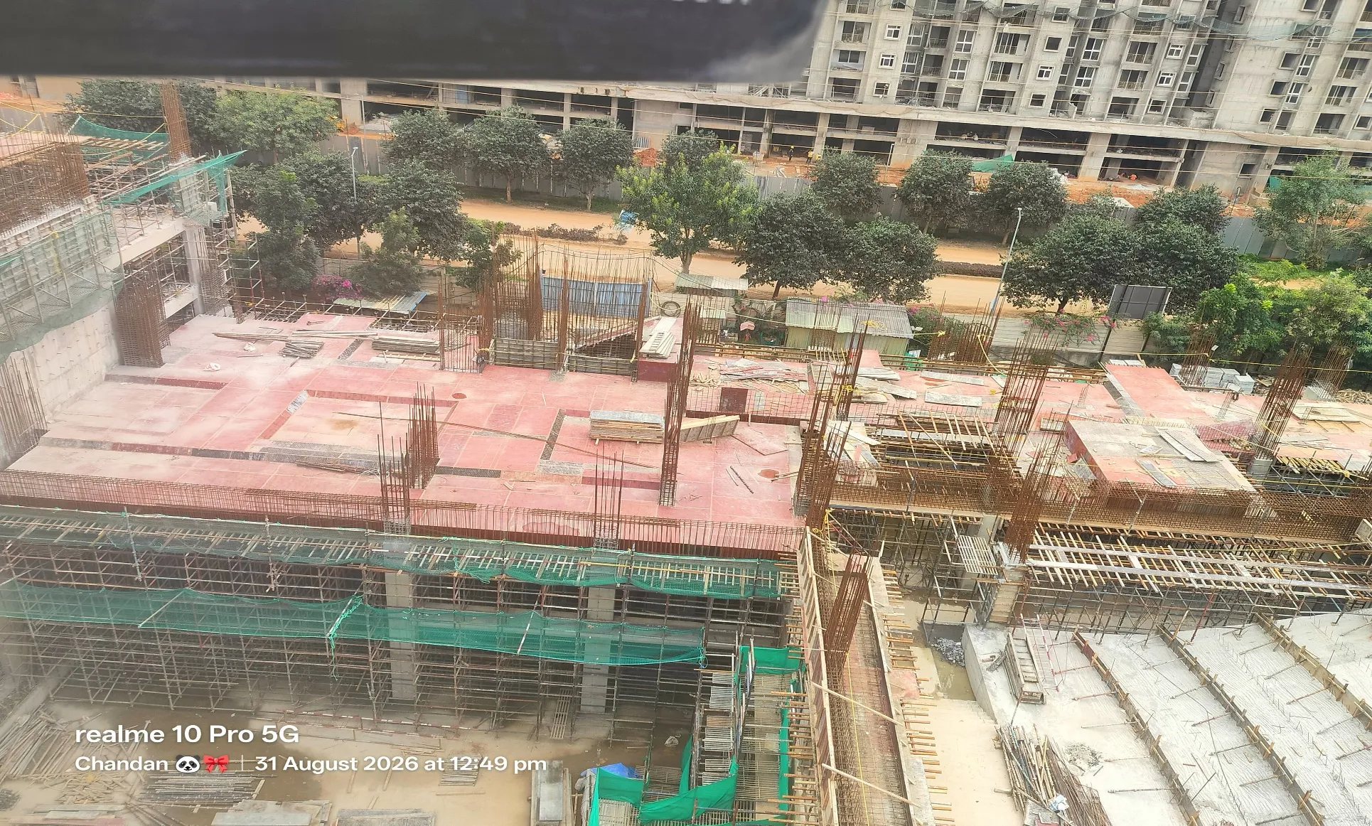 Tower A: 2nd floor slab shuttering in progress