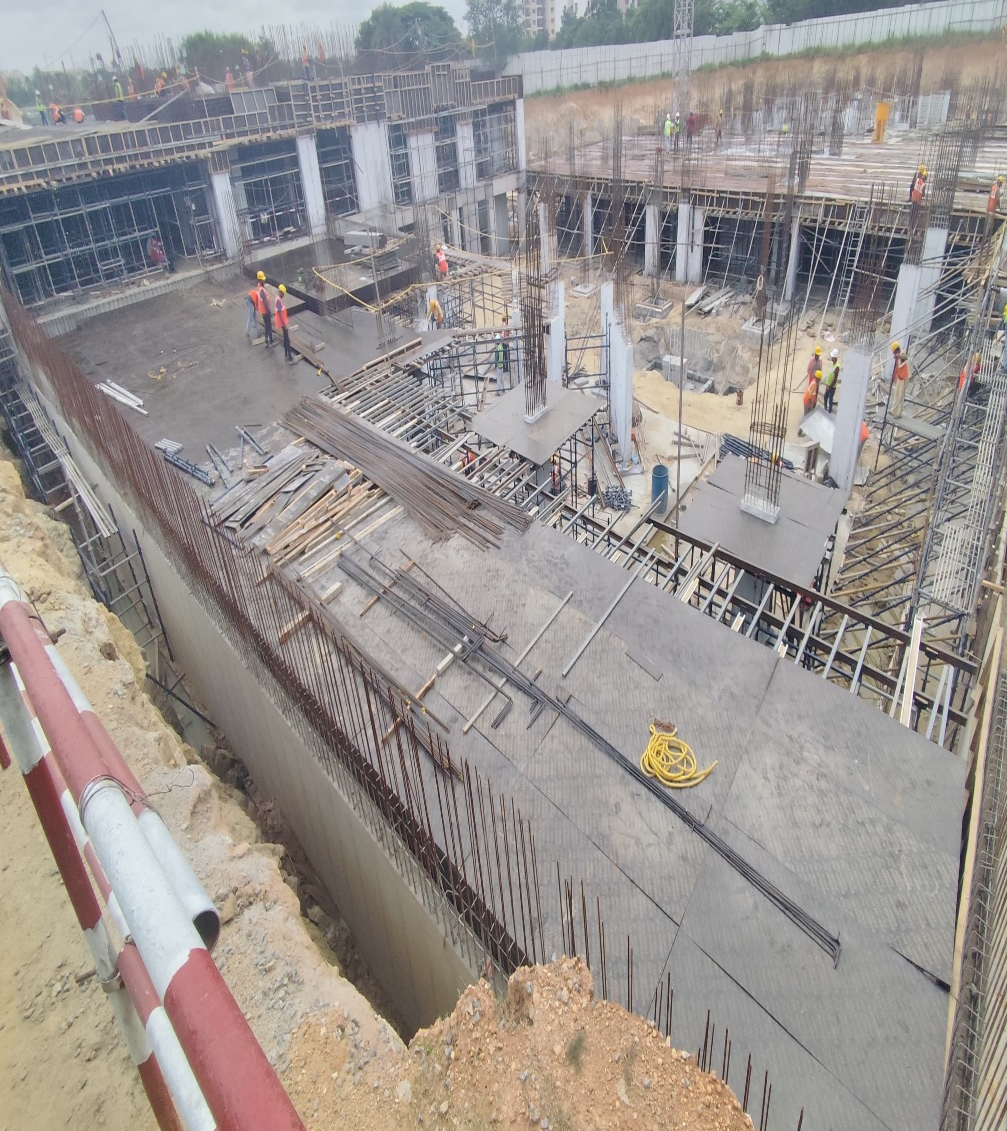 Clubhouse - Upper Basement Slab shuttering & Reinforcement is in progress