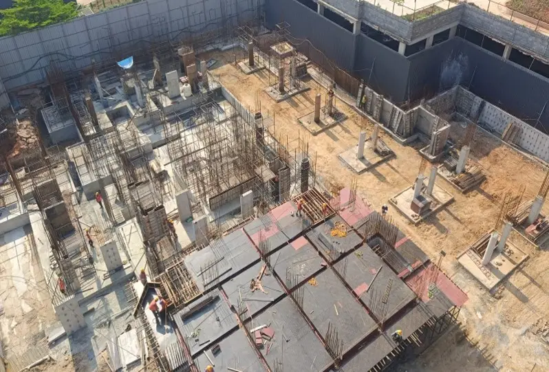 Brigade Lakecrest - Tower A - Upper basement |  Columns & Slab work in progress