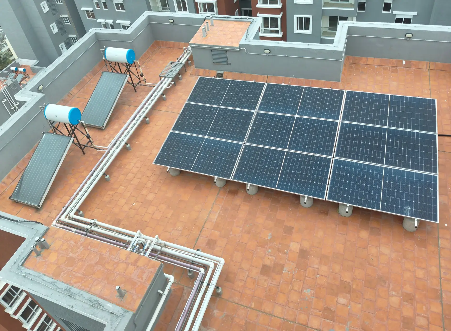 Terrace solar panel commissioning completed