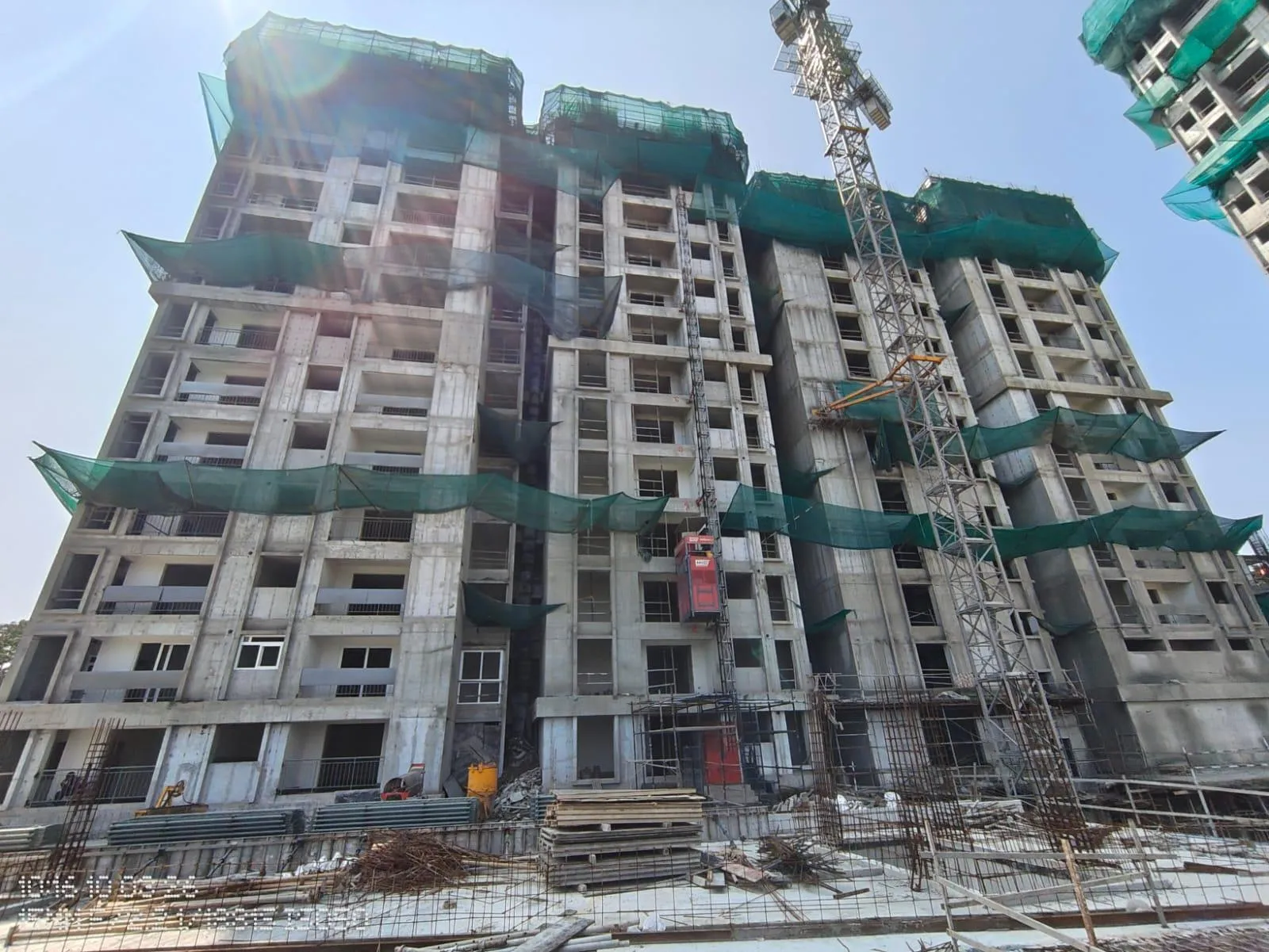 Tower B 13th Floor | part of the slab is ready for casting 14th Floor| shuttering & Reinforcement work in progress
