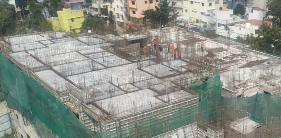 Tower-D : 5th Floor Slab Completed; 5th to 6th Floor Wall/Slab Work in Progress