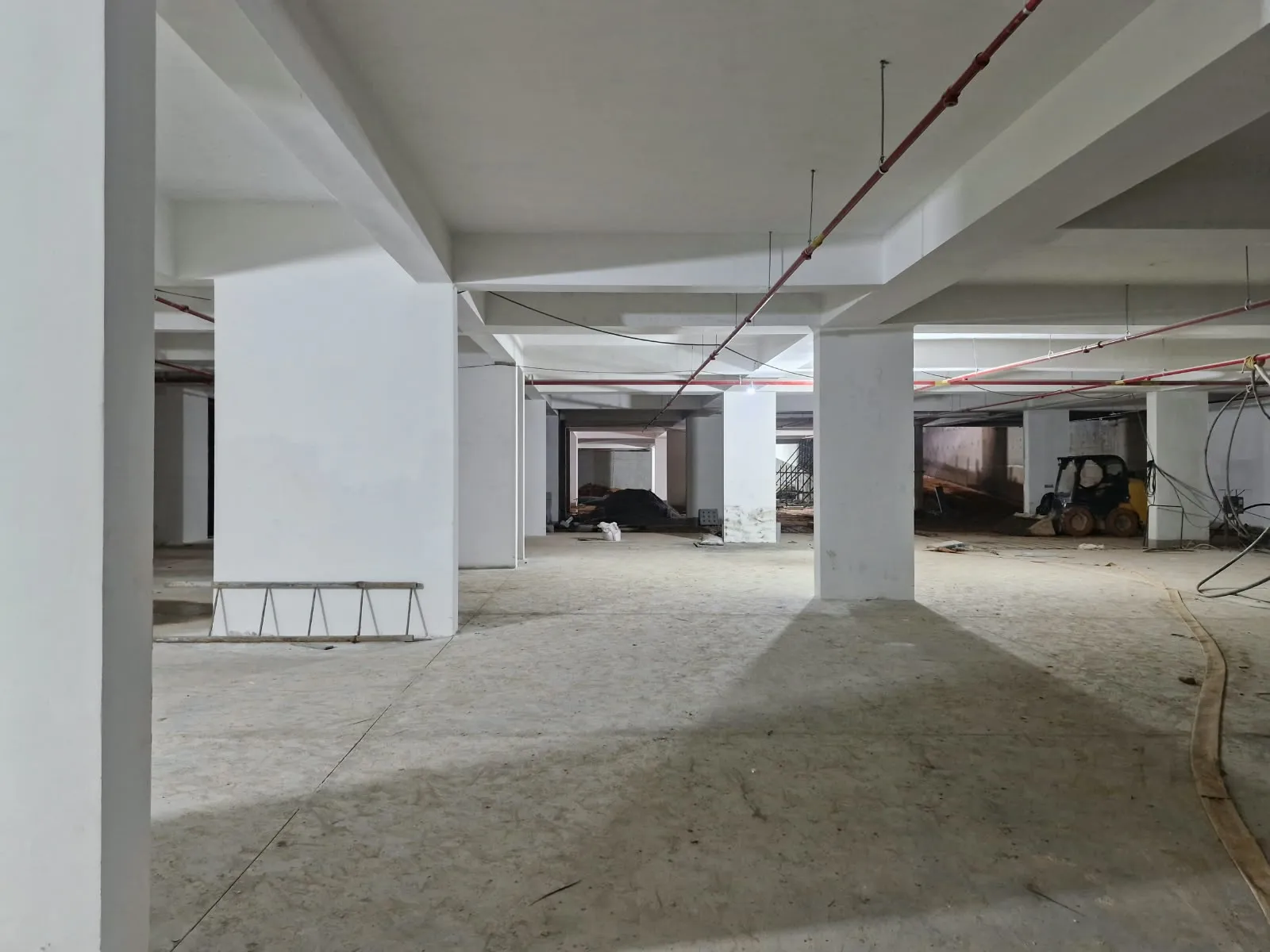 Lower basement flooring and painting work in progress