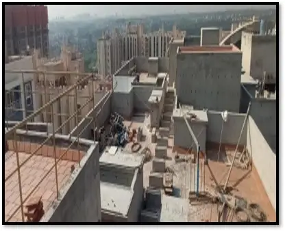 Terrace waterproofing Completed and Terrace Tiling WIP