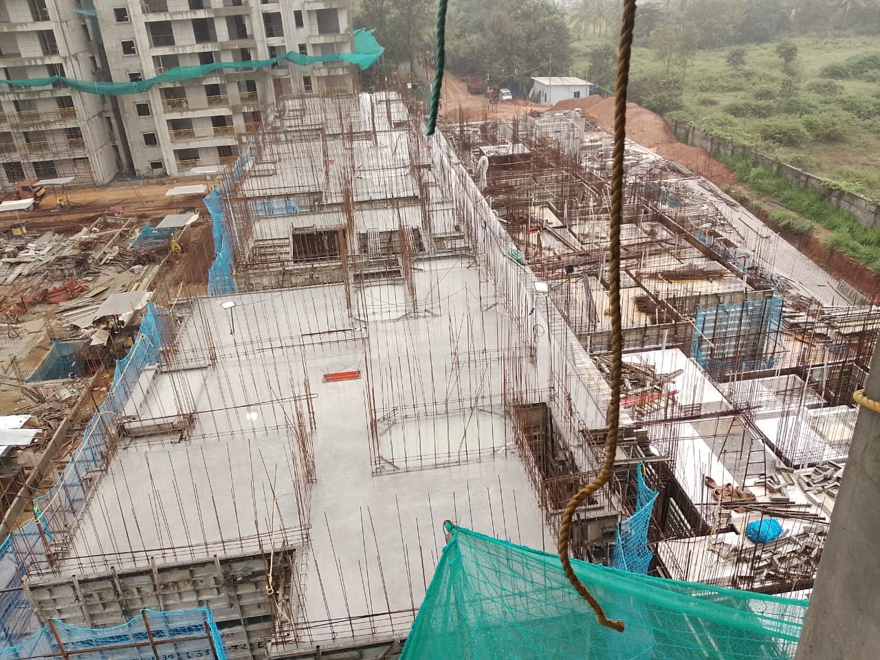 First floor shuttering & reinforcement work is in progress
