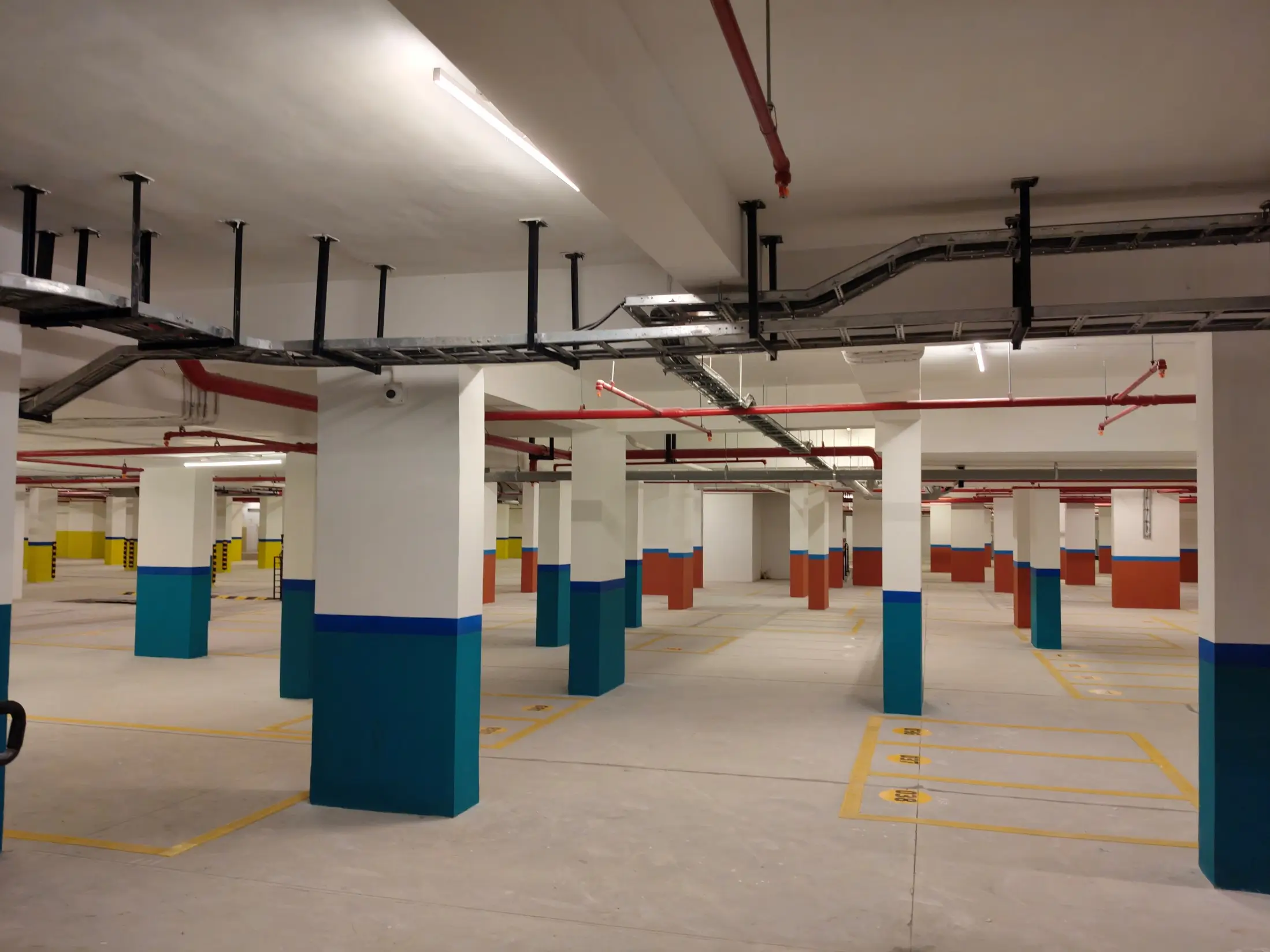 Basement painting & parking marking completed