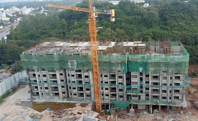 Tower A Sixth Floor Slab completed. Seventh Floor Pour-1(partial) reinforcement and shuttering work in progress and Seventh Floor Pour-2(partial) reinforcement work in progress