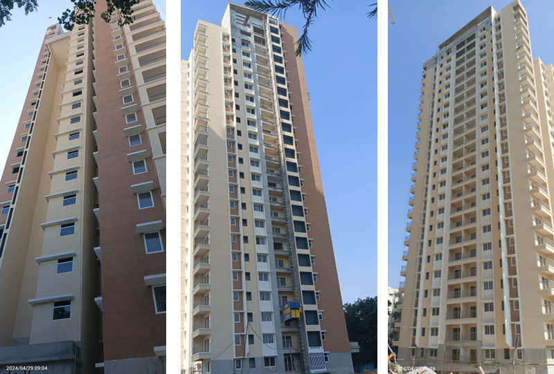 Brigade Komarla Heights Tower A Structure : Terrace slab and above terrace structure works completed, Above terrace finishing works, External painting & podium water proofing works are in progress as on April '24
