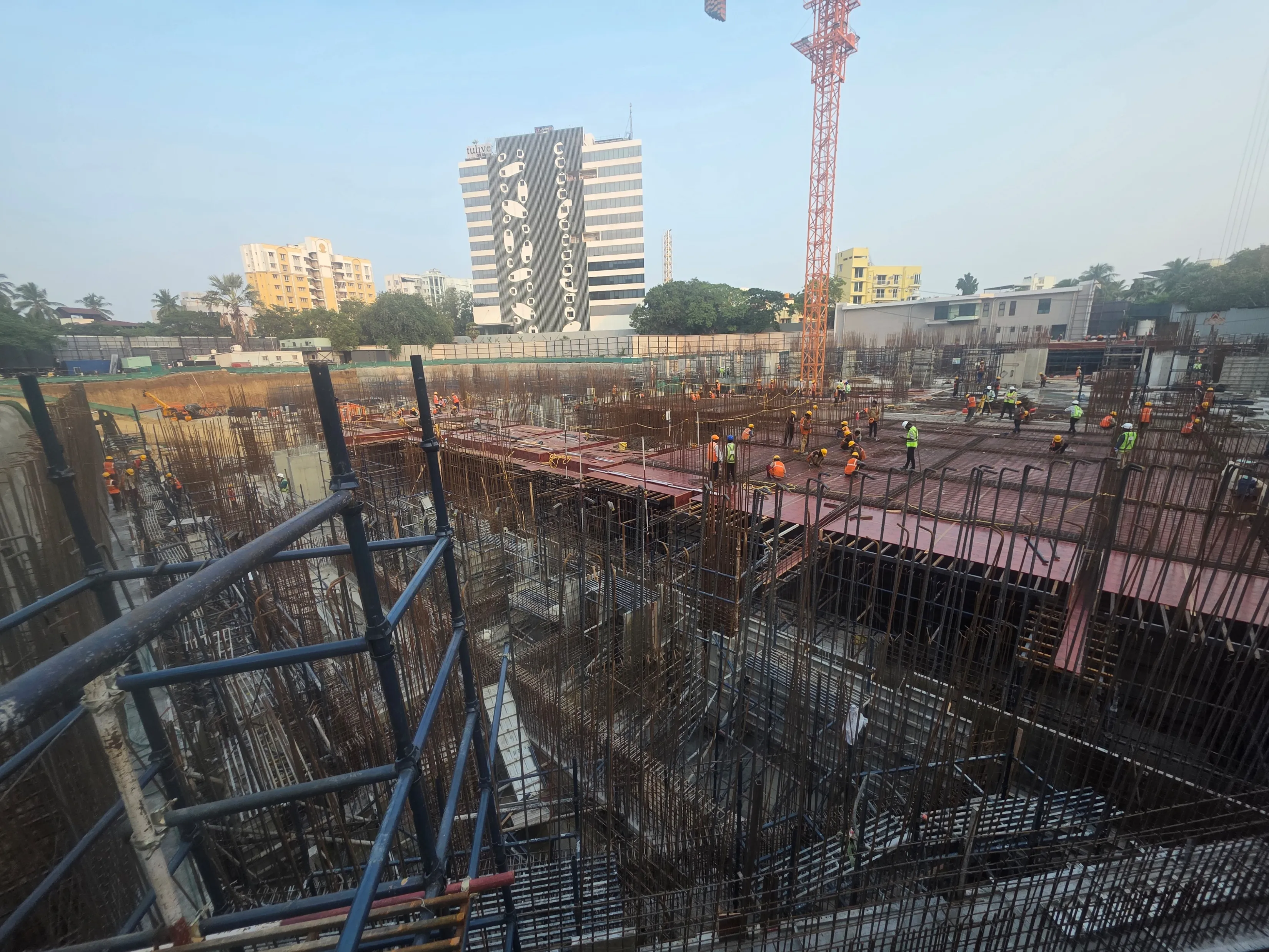 Tower 4 Raft Completed , Basement 1 slab work in Progress