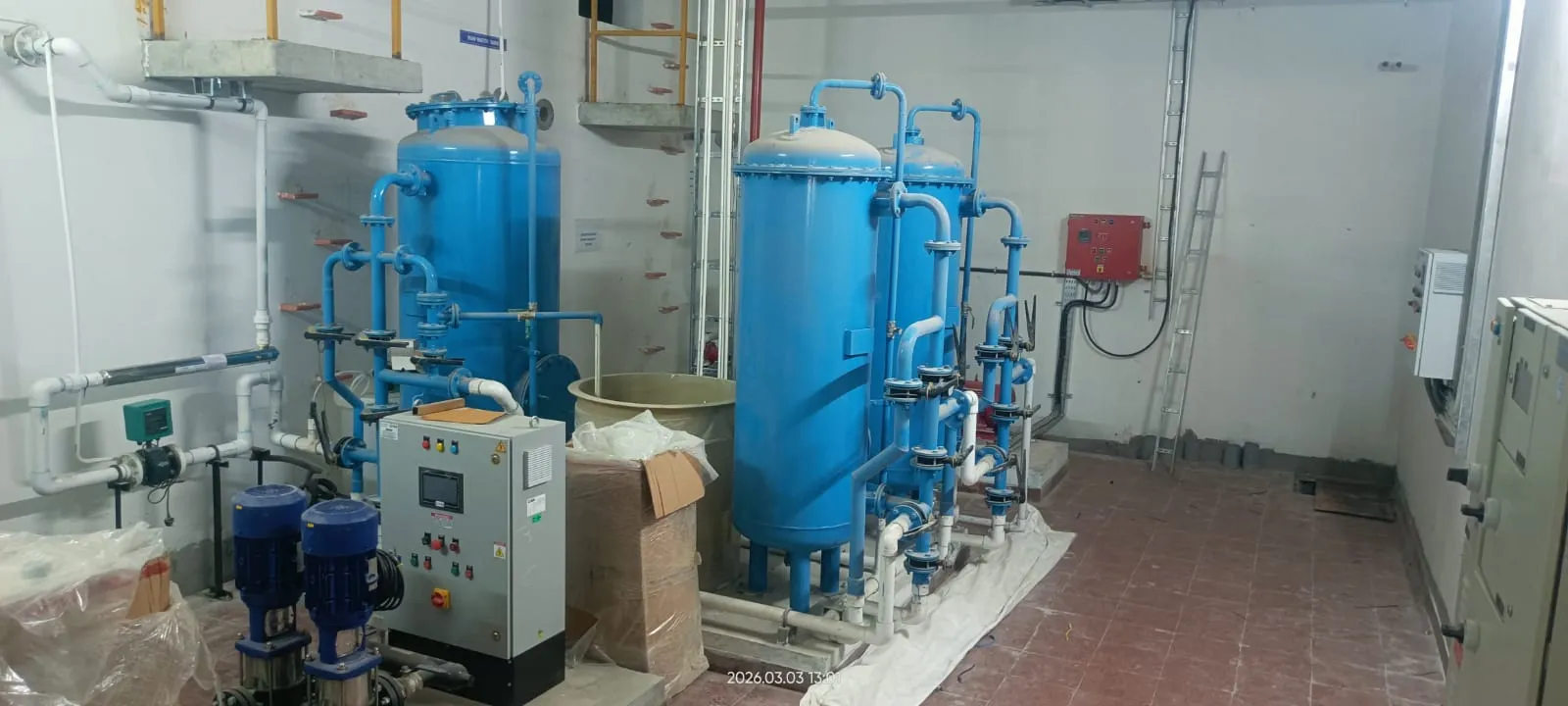 Service ceiling piping work in progress STP & WTP work completed OWC Work completed