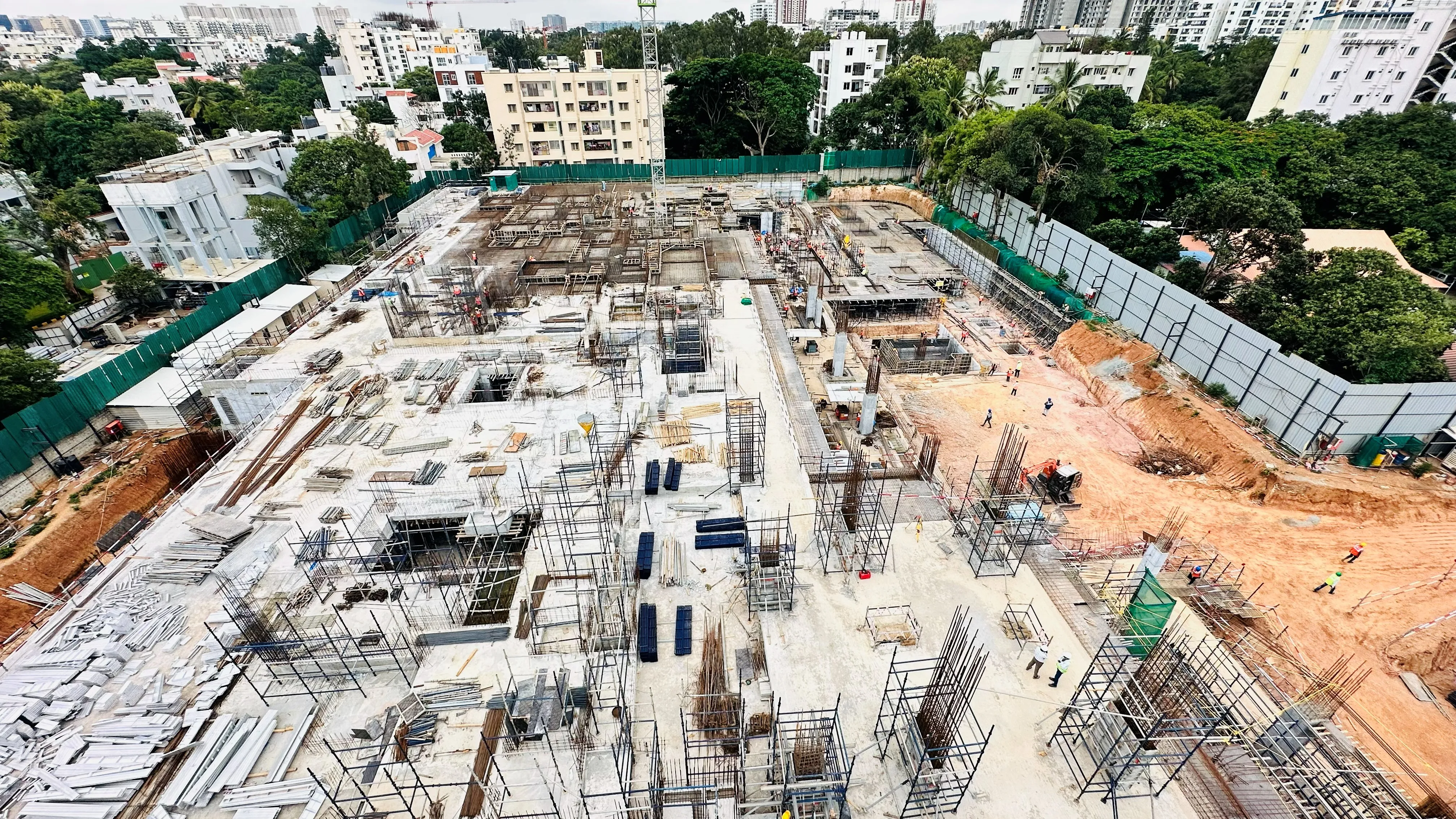 Tower B Ground floor to 1st floor reinforcement work in progress