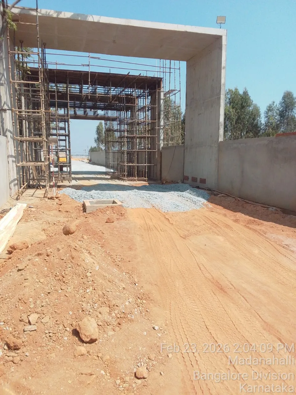 2nd and 3rd Entry portals slab concrete work completed and curing work in progress.