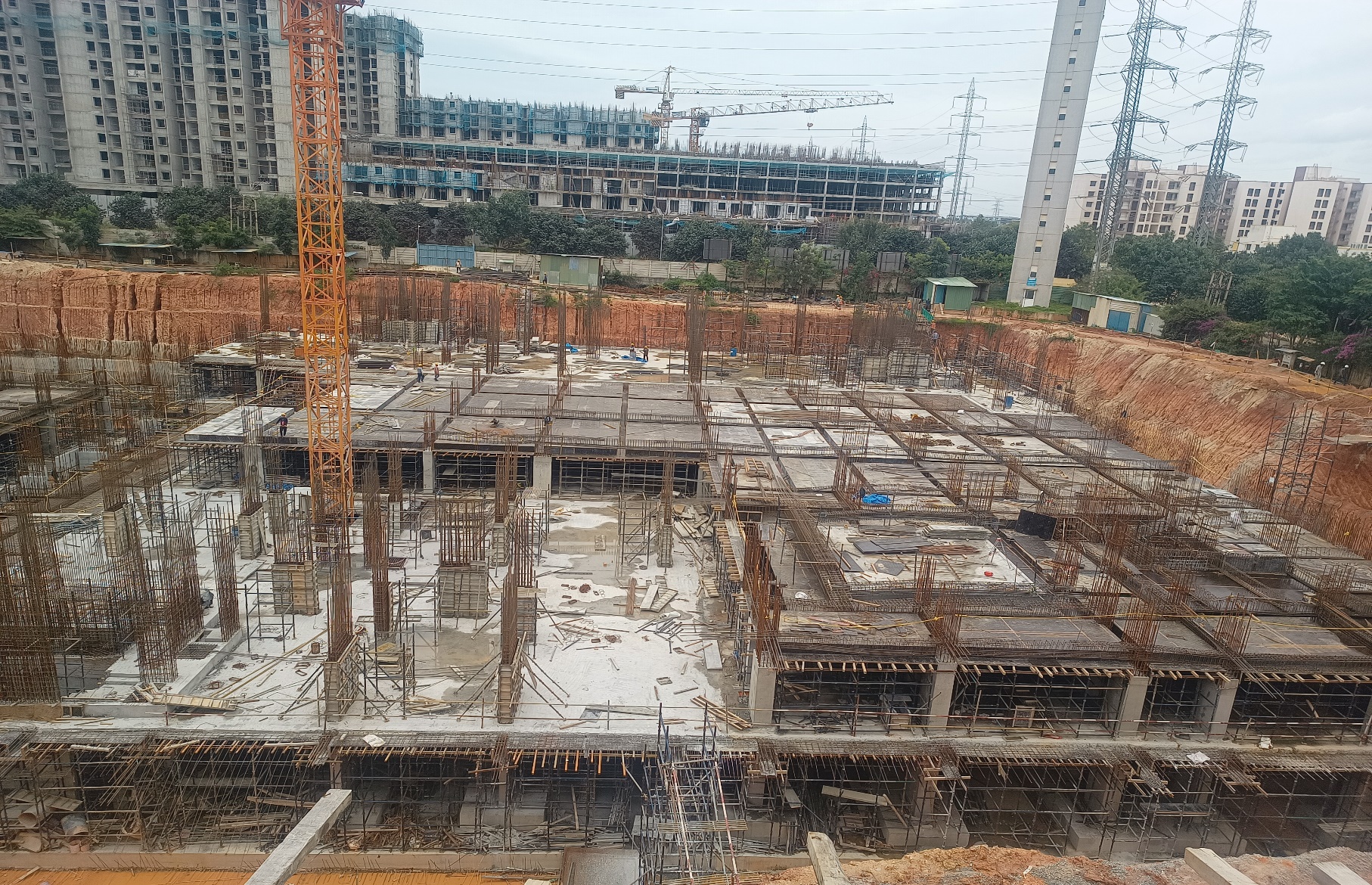 Mass excavation - work is in progress Tower area Raft - work is in progress Hospital area raft - work is in progress