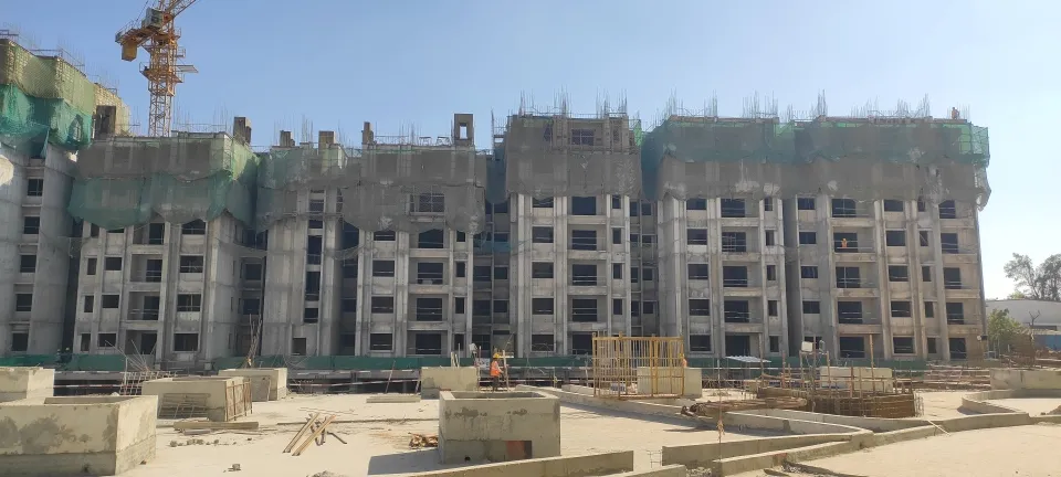 Tower C - Sixth floor slab completed Reinforcement & shuttering work in progress for part of 7th floor slab