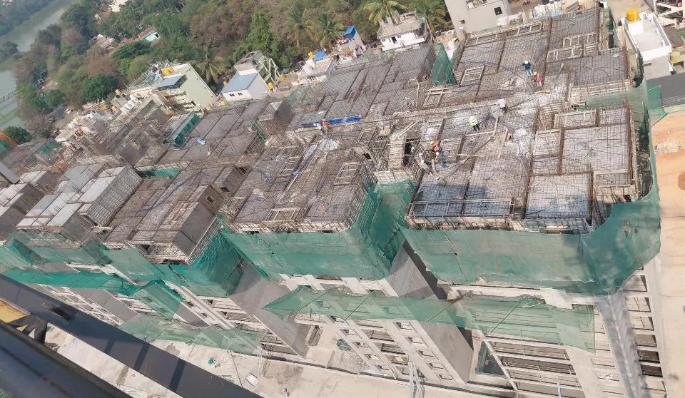 Tower – L: Ninth floor slab Works in progress