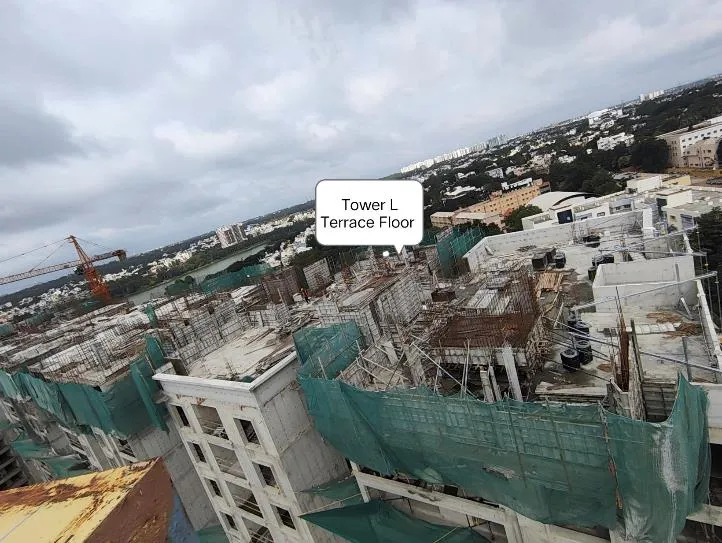 TOWER – L: Terrace floor slab completed.