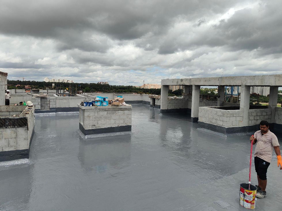 Above terrace activities  -Waterproofing work in progress