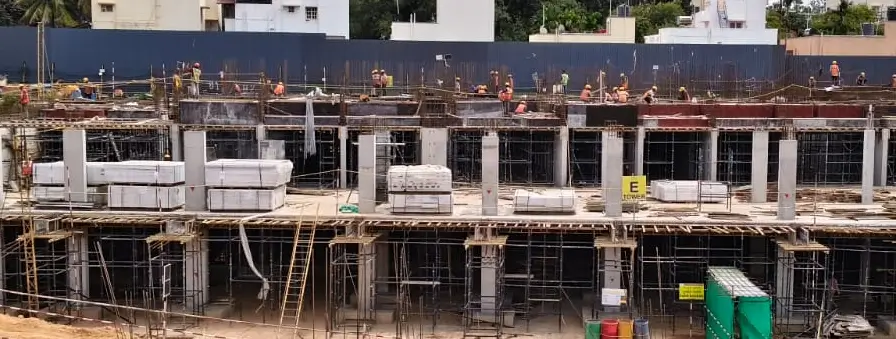 TOWER – E: Ground floor slab works in progress
