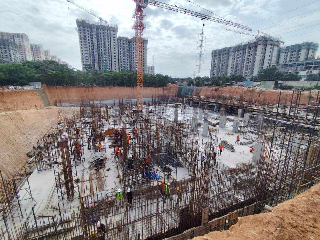 WING C  – Lower basement slab work is underway