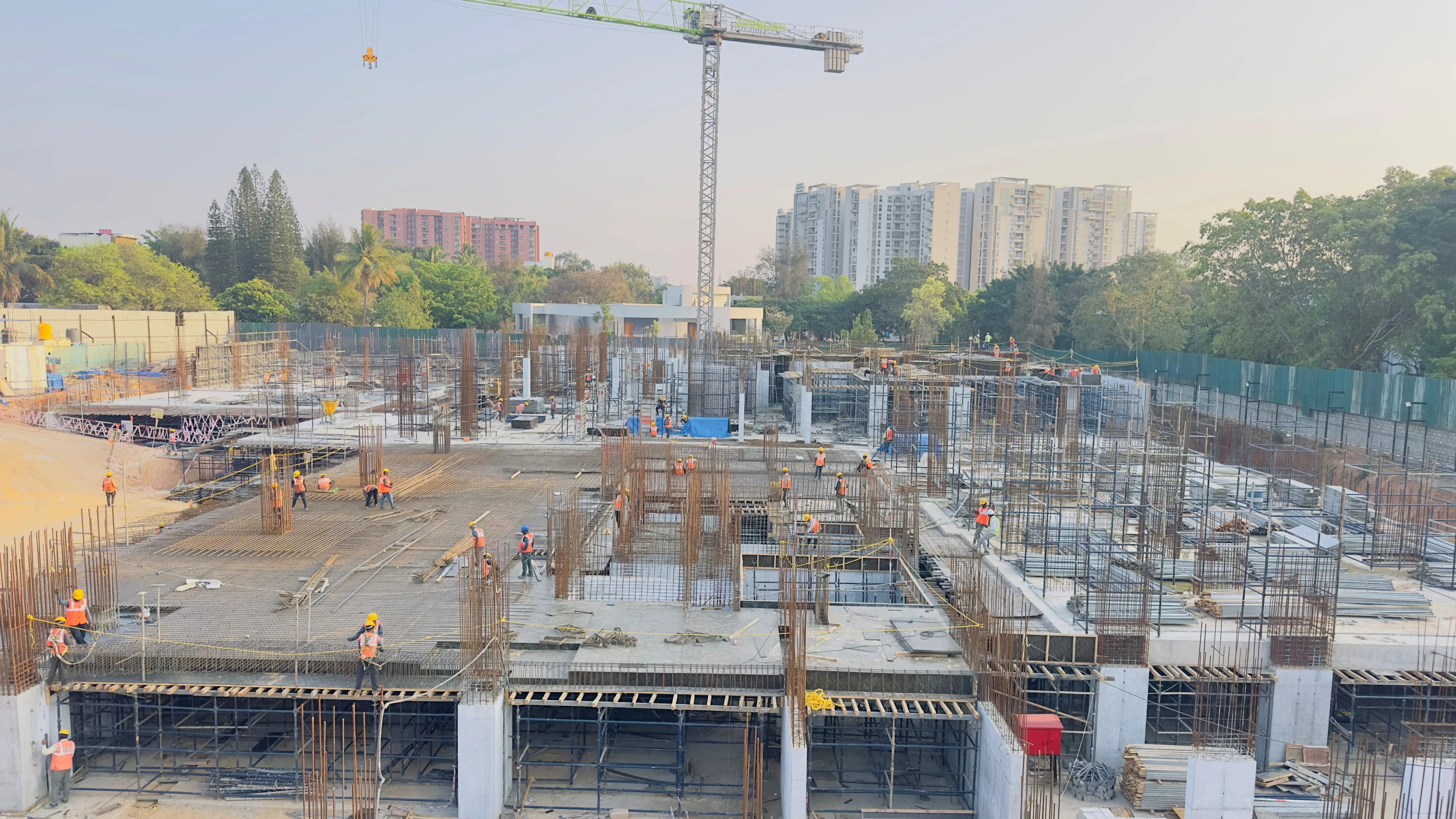 Tower B Upper Basement Slab in progress