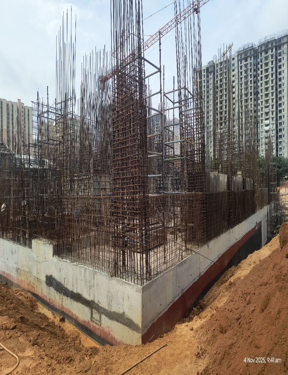 WING A - Ground floor to First floor column shuttering in progress