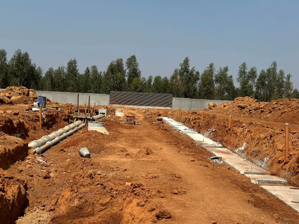 Electrical & storm water line works in progress.