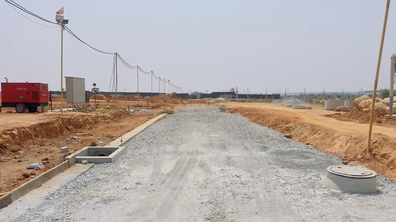 Levelling works in progress.