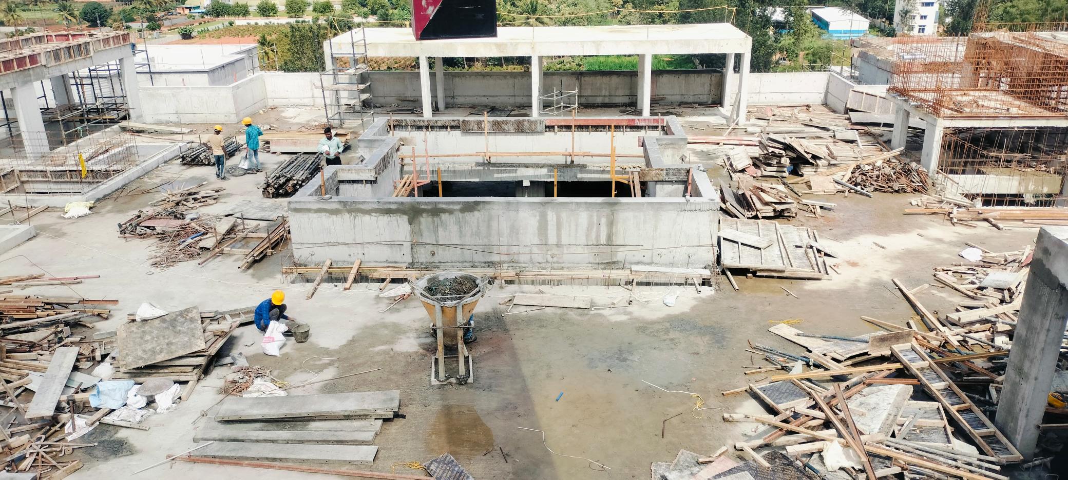 Elevation feature slab casting completed