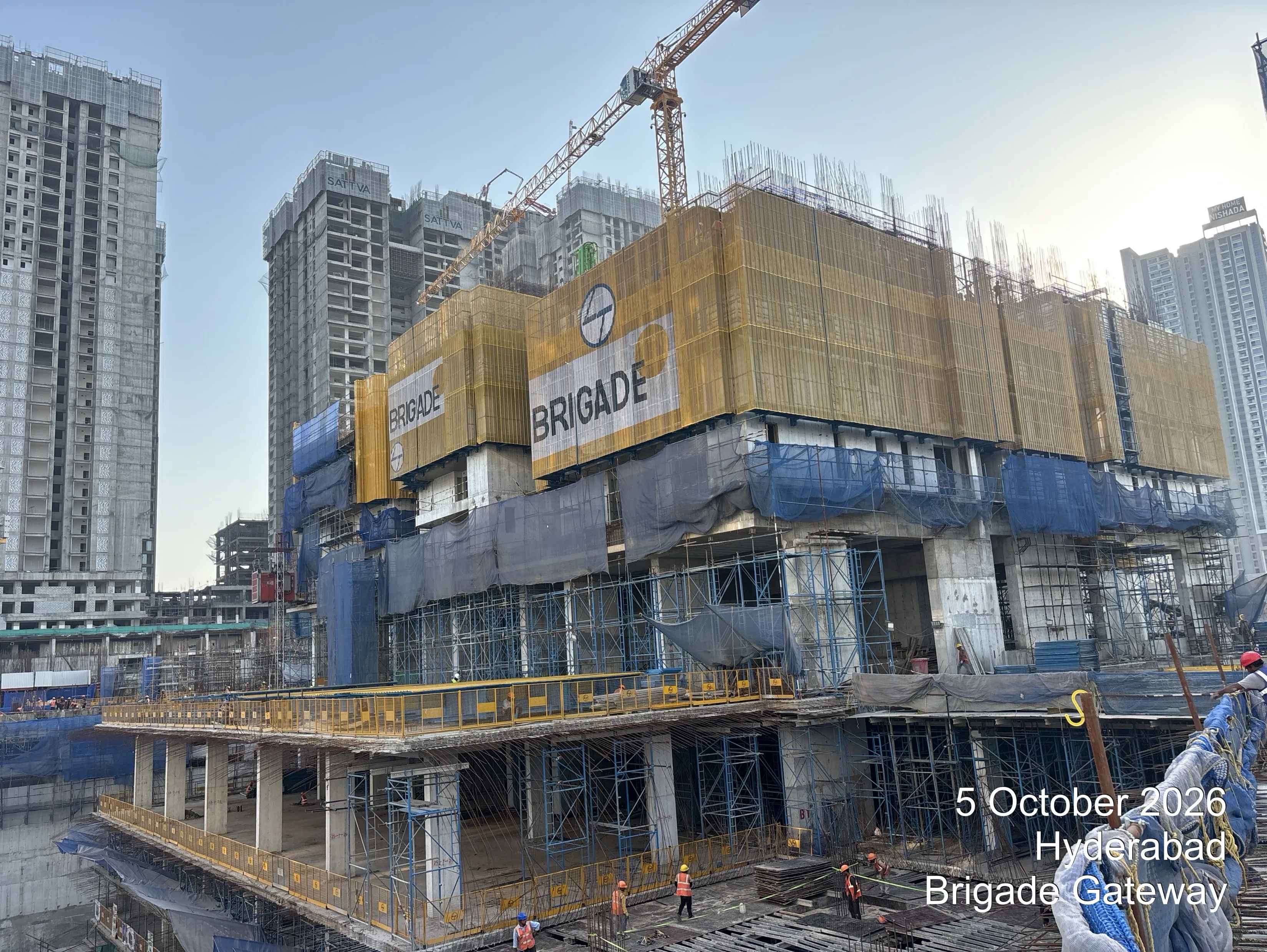 Residential Tower – B – Structure :  Fifth floor works in Progress