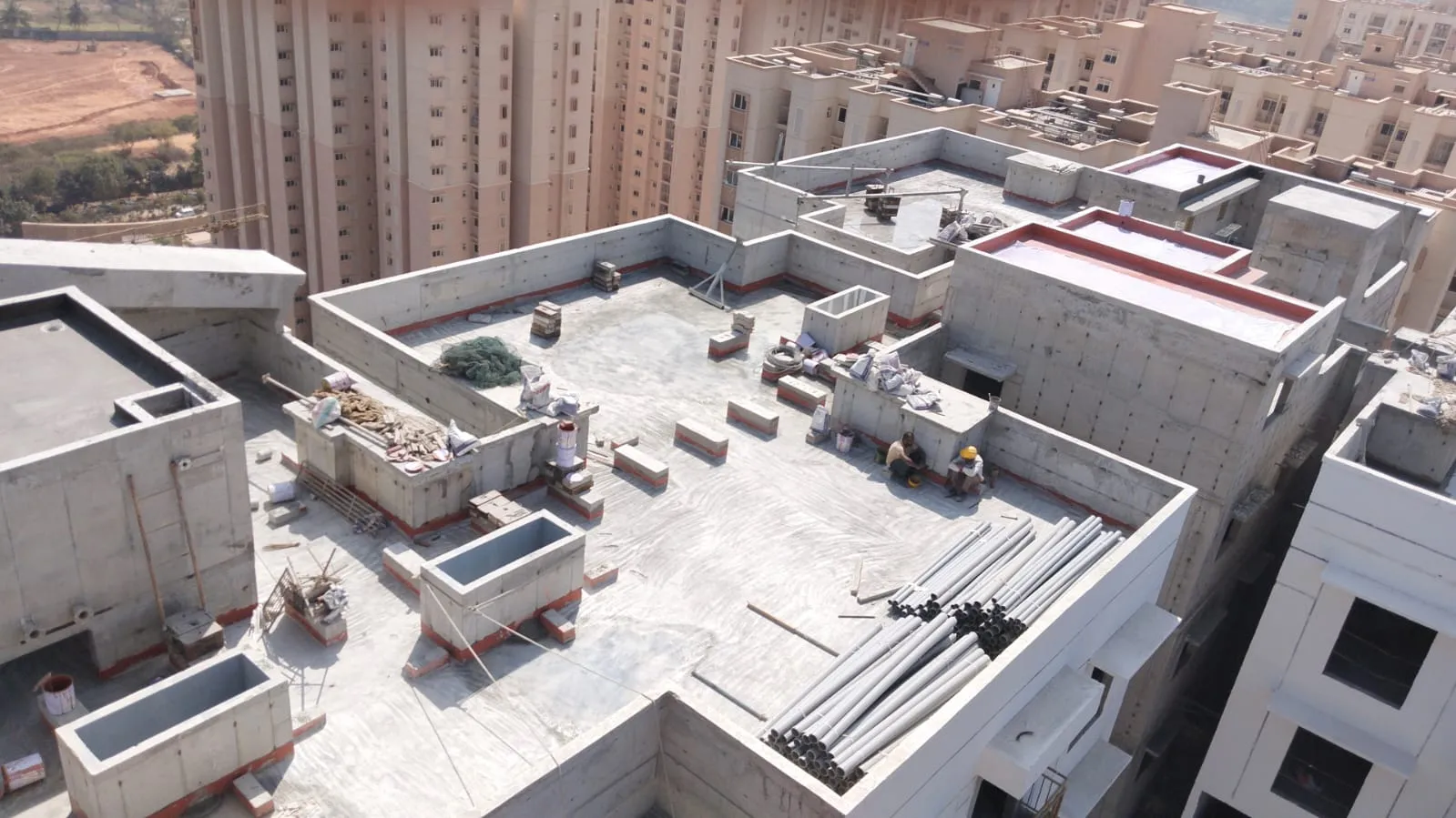 Terrace waterproofing and finishing WIP