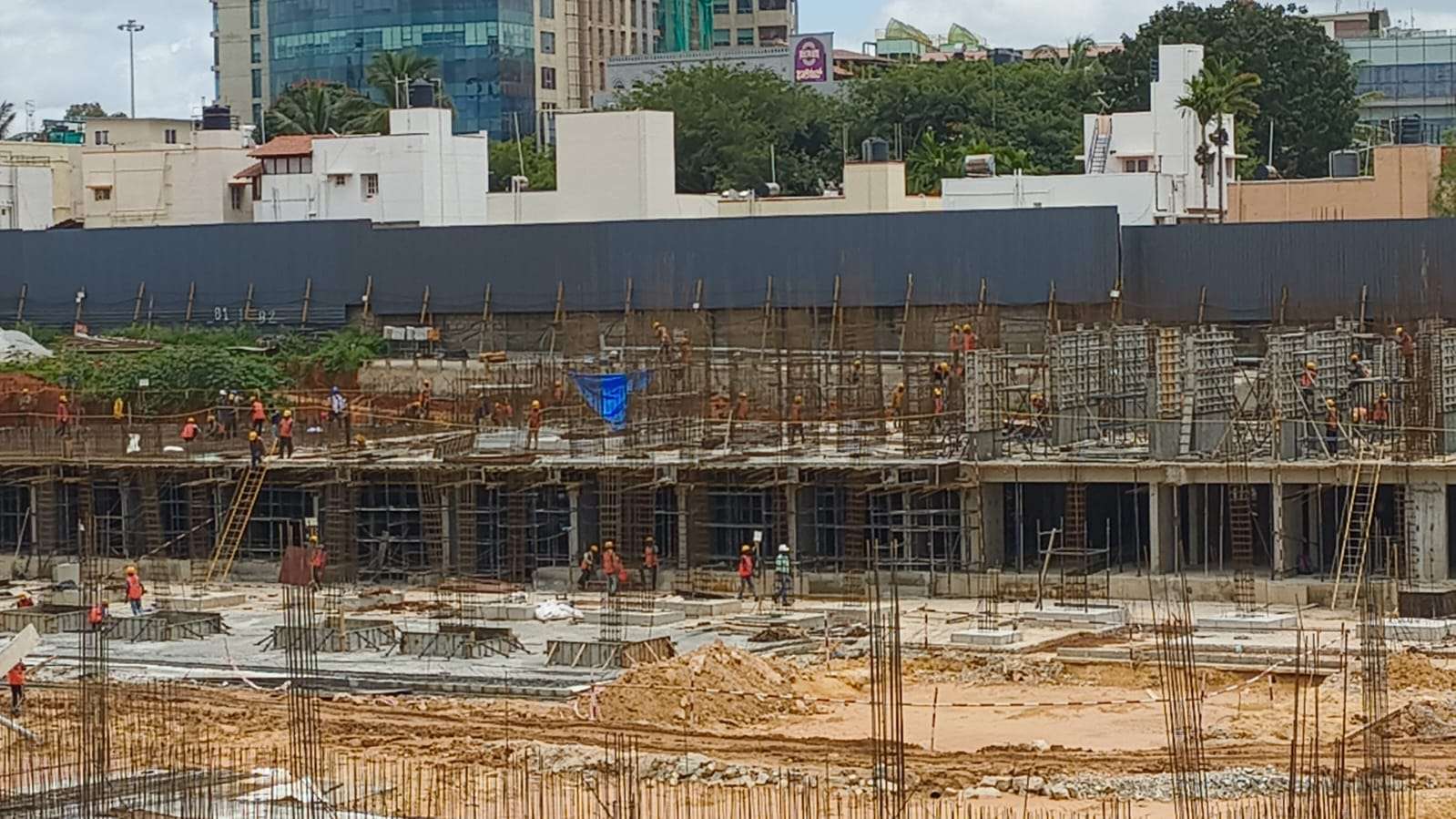 TOWER – E: Upper basement slab to Ground floor work in progress