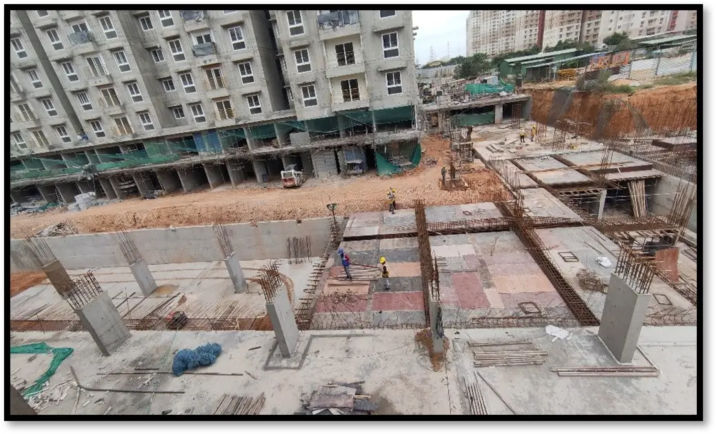 Non tower Area Upper basement and Ground floor slab shuttering WIP