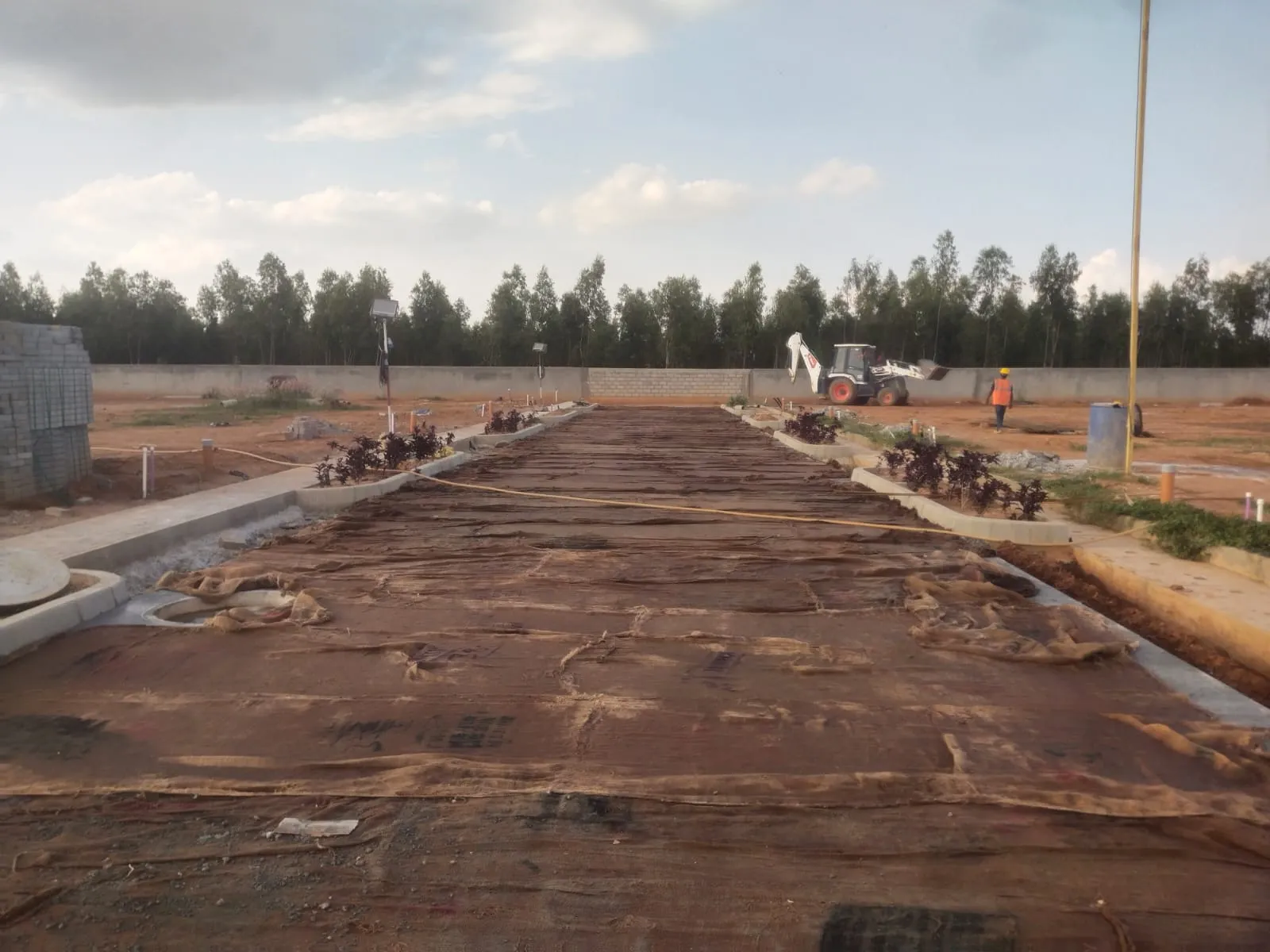 RCC Concrete roads works in progress.