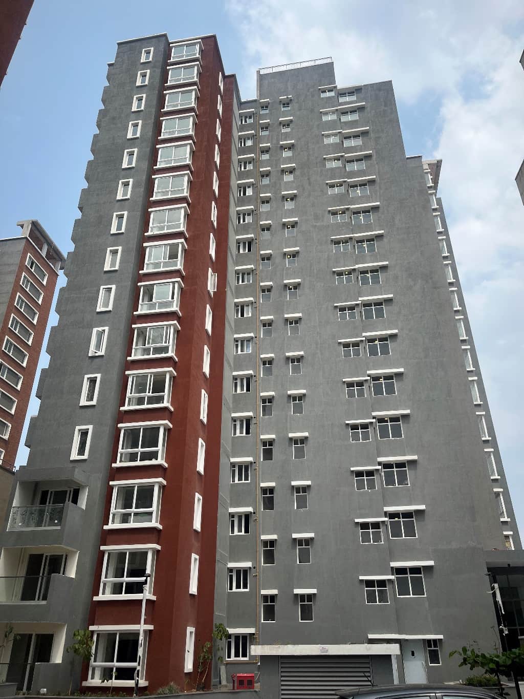Tower A - External 2nd coat Painting in progress