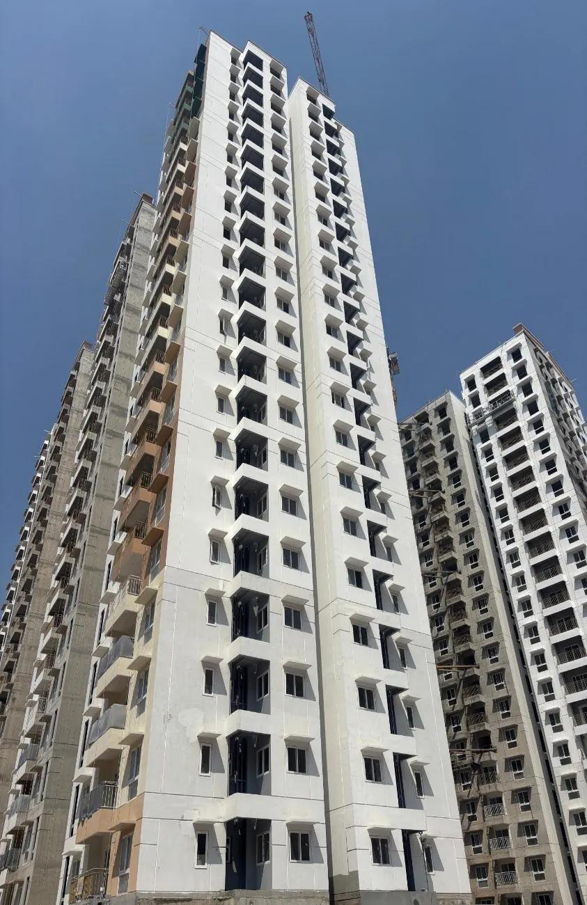 Wing C - Above terrace work- clay tile work in progress