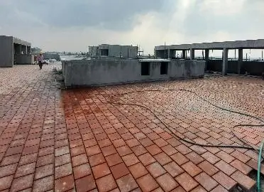 Above terrace activities WIP Waterproofing completed 100%. Clay tile floor WIP. Parapet wall plastering WIP