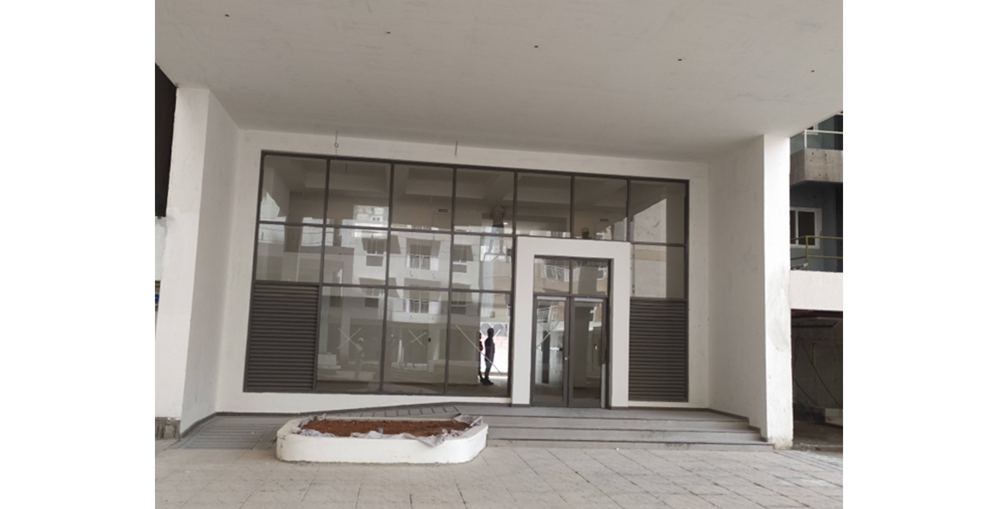 Main entrance lobby finishing works in progress