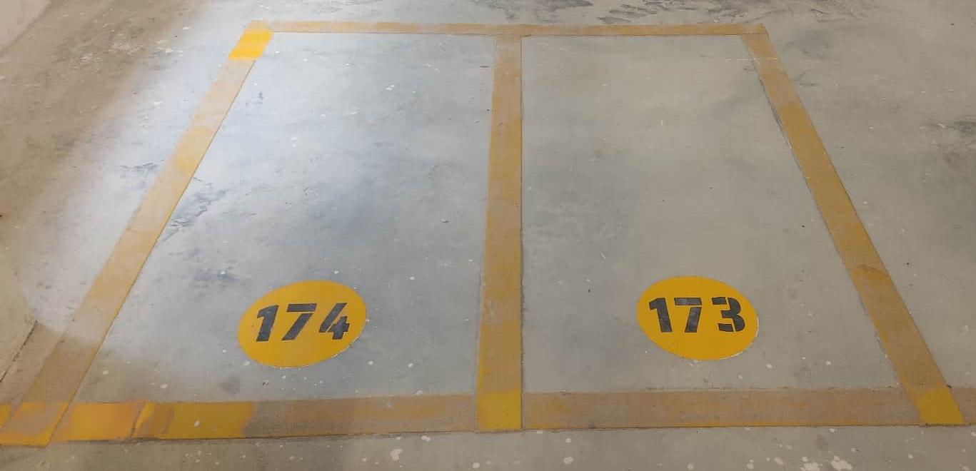 Basement Car parking marking in progress