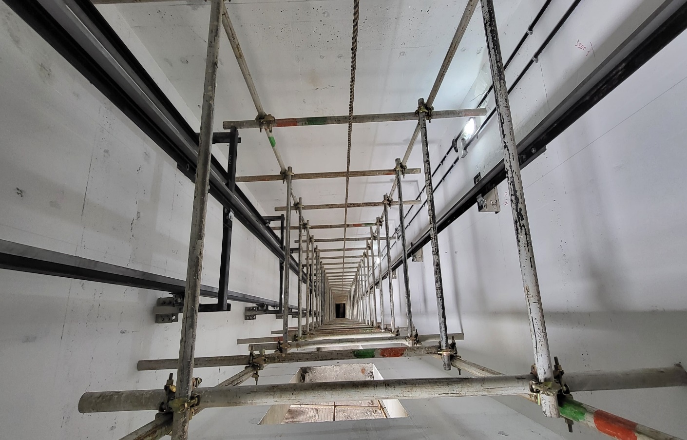 Passenger lift installation work in progress